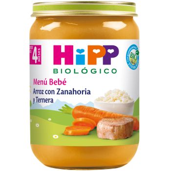 Arroz com cenoura e carne de vaca +4 meses