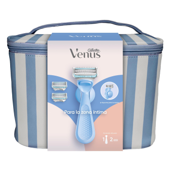 Coffret Nécessaire + Venus Máquina de Barbear e Recargas Zona Íntima + Suporte