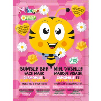 Máscara Facial de Tecido Bumble Bee Camomila e Mel