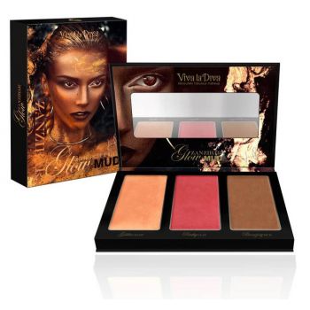 Paleta de iluminadores e blushes Zandibar Glow Mud