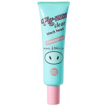 Gel esfoliante de ponto preto descascando porco