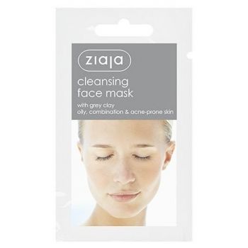 Máscara facial de limpeza com argila cinzenta