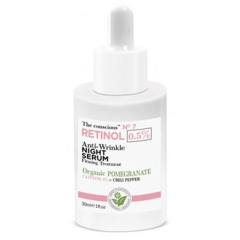 Sérum antirrugas com Retinol 0,5% + Cafeína 3%.