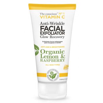 Esfoliante facial antirrugas com vitamina C