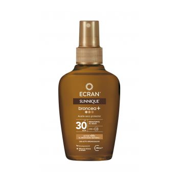 Protetor solar e bronzeador em óleo seco de cenoura