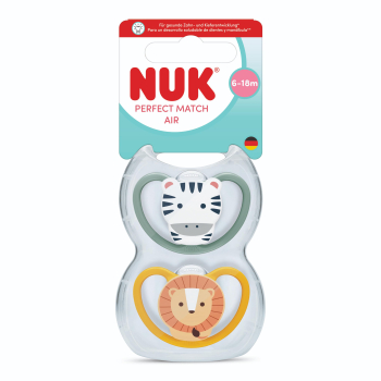 Chupeta Perfect Match Air Zebra/Leão Silicone 6-18 Meses