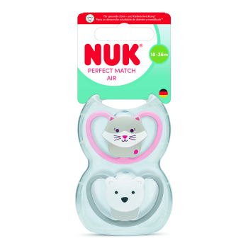 Chupeta Perfect Match Air Gato/Urso Silicone 18-36 Meses