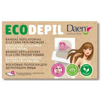 Tiras de depilação facial com cera fria Ecodepil