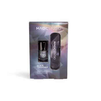 Conjunto Black Crystals Verniz + Lima de Unhas