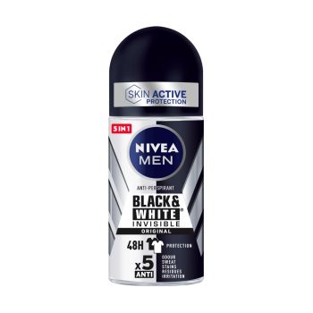 Nivea Men Invisible For Black & White Deo Roll On para homem