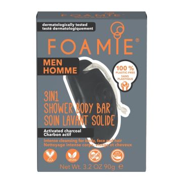 Gel de Duche, Limpeza Facial e Shampoo Sólido 3 em 1 para Homem