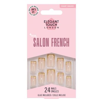 Unhas Postiças Salon French Gold Chrome