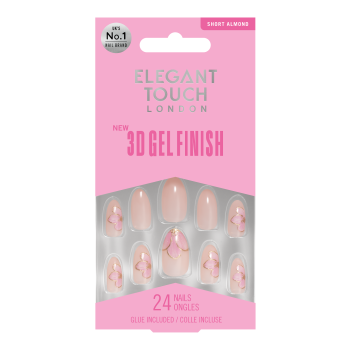 Unhas Postiças 3D Gel Finish Gilded Petal Unhas Postiças 3D Gel Finish Gilded Petal