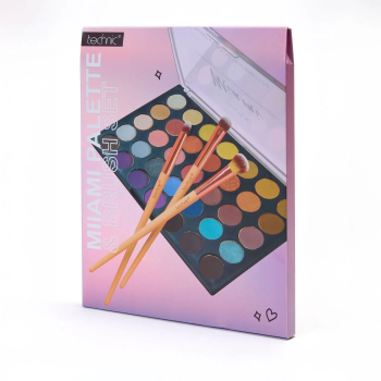 Conjunto Miami: Paleta e Pincéis de Maquilhagem