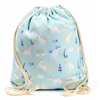 Mochila de Tecido com Cordas Unicórnio