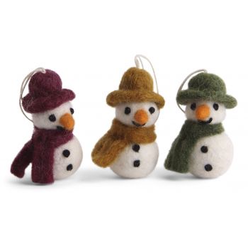 Conjunto de 3 Bonecos de Neve com Cachecol
