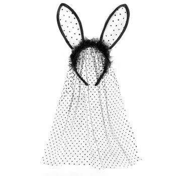 Faixa de cabeça de coelho de renda