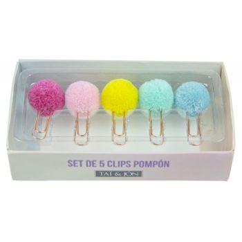 Conjunto de clipes pompom