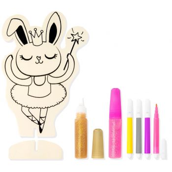 Coelhinha de madeira para decorar e pintar