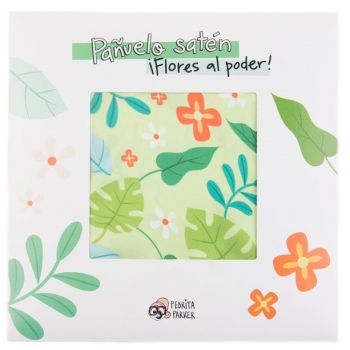 Lenço de cetim com flores