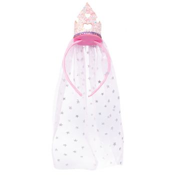 Fita para a cabeça com coroa de brilhantes e pérolas da little princess
