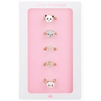 Pequena Princess anéis de ouro, animais e estrelas