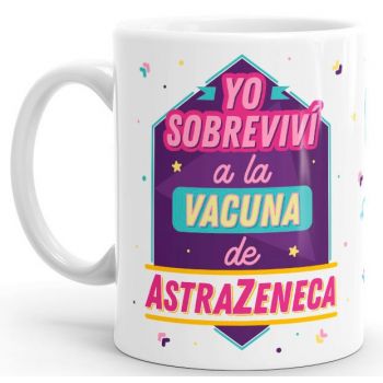 Eu sobrevivi à caneca de Astrazeneca