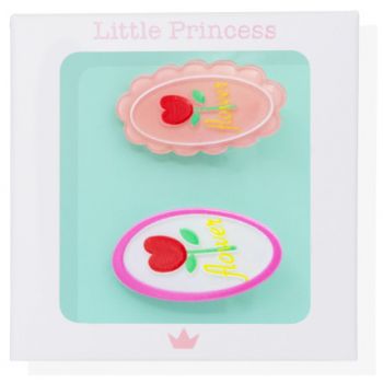 Pequena Princess Clipes Flores Oval
