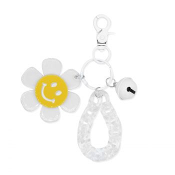  Chaveiro Flor Smiley e Cascabel 