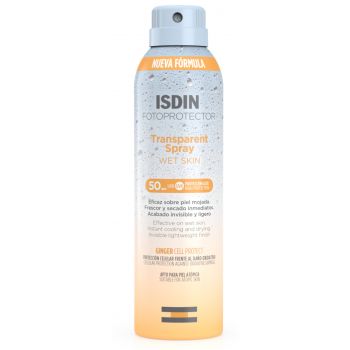 Proteção solar transparente em spray para pele molhada 