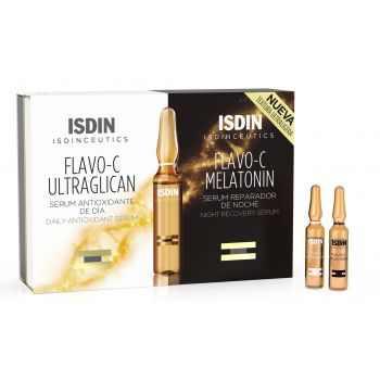 Isdinceutics Flavo-C Melatonina & Dia das Ampolas Ultraglicanas Flavo-C & Night