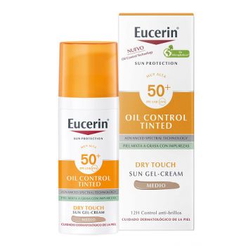 Oil Control Protetor Solar Facial Dry Touch com Cor SPF50+