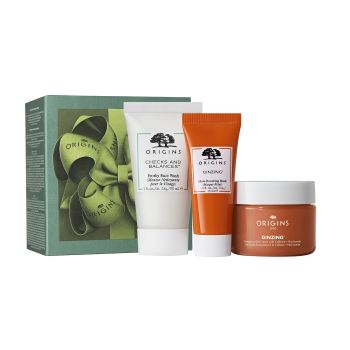Mini Ginzing Facial Foam, Máscara e Hidratante Trio Gift Set