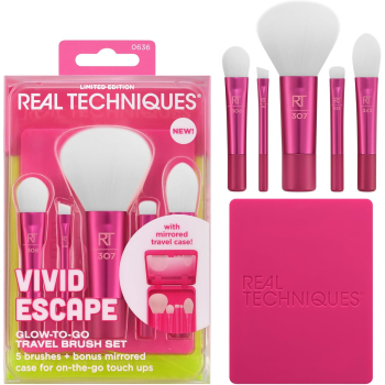 Conjunto de pincéis de viagem de edição limitada Glow-To-Go da Vivid Escape