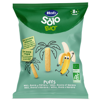 Solo BIO Snacks Puffs de Milho, Aveia Integral e Banana +8 Meses