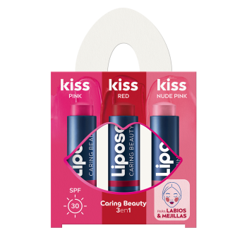 Pack de bálsamo para os lábios 3 em 1 da Caring Beauty