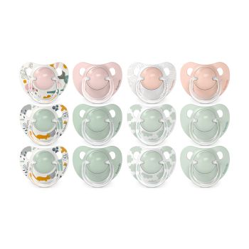 Chupetas anatómicas com mamilo de silicone 0-6M