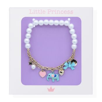 Pulseira Little Princess Metade Pérolas e Charms