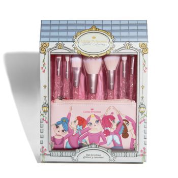 Conjunto de escova e nécessaire com purpurinas da little princess
