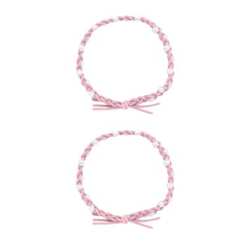 Conjunto 2 Elásticos Trançados Pérolas