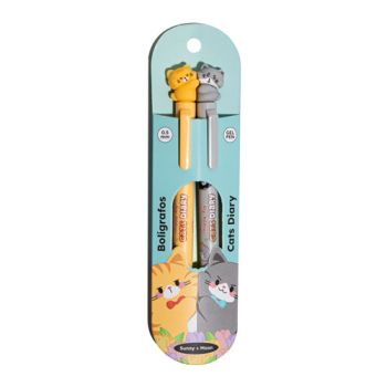 Conjunto de 2 Canetas Cats Diary