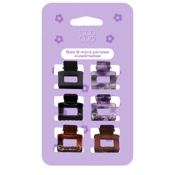 Conjunto 6 Mini Ganchos Quadrados