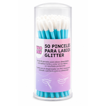 Conjunto 50 Pincéis Descartáveis para Lábios com Glitter
