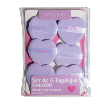 Set 6 Esponjas de Maquilhagem Coração