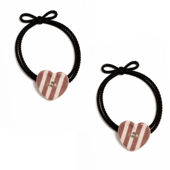Set 2 Gomas de Pelo Charm Corazón Set 2 Gomas de Pelo Charm Corazón