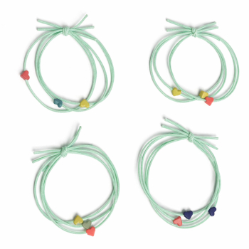 Set 4 Elásticos Wavy Hearts