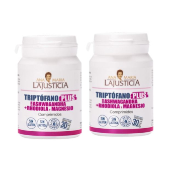 Pacote Duplo de Triptofano Plus com Ashwagandha + Rodióla + Magnésio