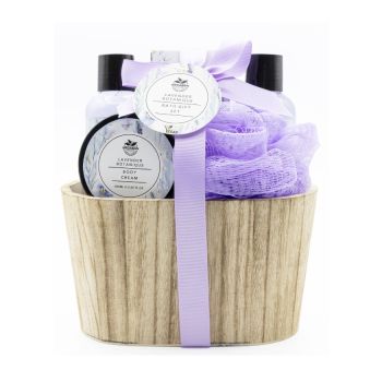 Conjunto de banho em forma de cubo de madeira Lavender Botanique