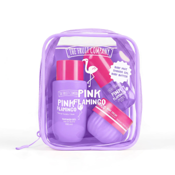 Conjunto de viagem Body mist + Gel de duche + Manteiga corporal Pink Flamingo
