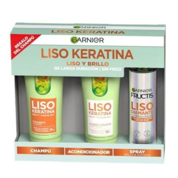 Coffret Fructis Liso Keratina Champô + Condicionador + Spray Liso Diamante